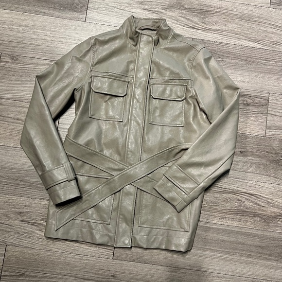 A New Day tan pleather jacket - Picture 1 of 9